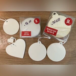 Blank ornaments - Christmas ornament blanks - wood, acrylic, & ceramic